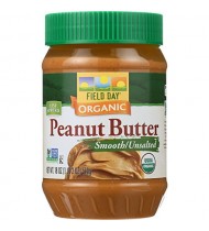 Field Day Organic Easy Spread Peanut Butter, Smooth, No Salt (12x18Oz)