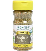 Frontier Natural Salt-Free Garlic & Herb Seasoning (6x2.7 Oz)