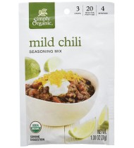 Simply Organic Mild Chili, Seasoning Mix, Certified Organic (12x1Oz)