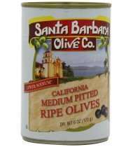 Santa Barbara Black Medium Pitted Olives (12x6 Oz)