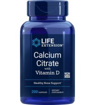 Life Extension Calcium Citrate with Vitamin D, 200 Capsules