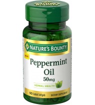 Nature's Bounty Peppermint Oil Pills, 50mg, 90 Softgels