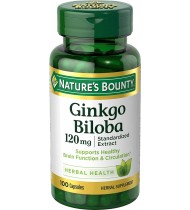 Nature's Bounty Ginkgo Biloba Pills and Herbal Supplement, 120mg, 100 Capsules
