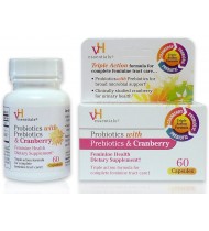 VH essentials Probiotics with Prebiotics and Cranberry Feminine Health Supplement - 60 Capsules