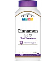 21st Century Cinnamon 2000 mg Vegetarian Capsules 120 count