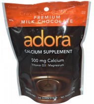 Adora Premium Calcium, 500 mg, Milk Chocolate, 30 Count