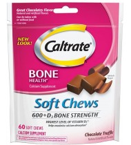 Caltrate 600+D3 Soft Chews, 60-Count, 600mg