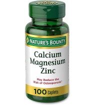 Calcium, Magnesium & Zinc by Nature’s Bounty, 100 count Caplets