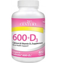 21st Century Calcium Plus D Supplement, 600 mg, 400 Count