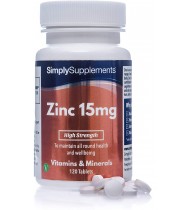 Zinc Tablets 15mg - Potent One-a-Day Formula - 120 Tablets