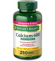 Calcium Carbonate & Vitamin D by Nature's Bounty, 600mg, 250 Tablets