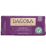Dagoba Organic Chocolate Bar Superberry 74% Cacao (12x2 OZ)