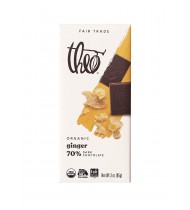 Theo Chocolate Ginger, Dark Chocolate 70% (12x3 OZ)