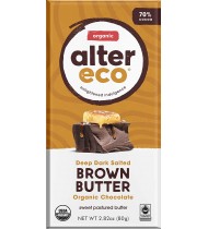 Alter Eco Dark Salted Brown Butter Organic Chocolate (12x2.82 OZ)