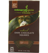 Endangered Species Bite Size Dark Chocolate 72 % Cocoa (6x10 CT)