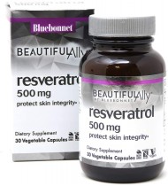 Bluebonnet Nutrition Beautiful Ally Resveratrol 500mg, 30 Capsules