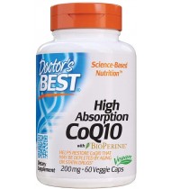 Doctor's Best High Absorption CoQ10 with BioPerine, 200 mg 60 Veggie Caps