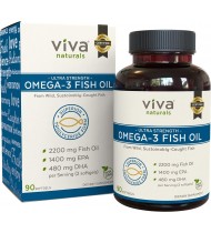 Viva Naturals Fish Omega 3 Fish Oil, 90 Capsules