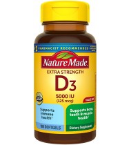 Nature Made Extra Strength Vitamin D3 5000 IU (125 mcg), 180 Count