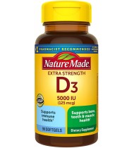Nature Made Extra Strength Vitamin D3 5000 IU (125 mcg), 90 Count