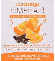 Coromega Squeeze Nutritional Supplement, Chocolate, 30 Count