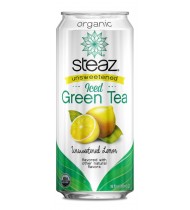 Steaz Energy Unsweetened Lemon Iced Green Tea (12x16 Oz)