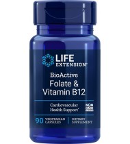 Life Extension Folate & Vitamin B12, 90 Vegetarian Capsules