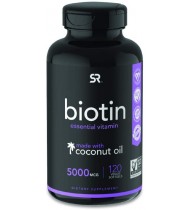 Biotin (5,000mcg) with Coconut Oil - 120 Veggie-Softgels