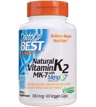Doctor's Best Natural Vitamin K2 Mk-7 with MenaQ7, 100 Mcg, 60 VC