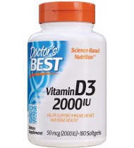 Doctor's Best Vitamin D3 2, 000 IU, Healthy Bones, 180 Count
