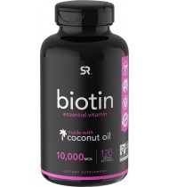 Biotin (10,000mcg) with Organic Coconut Oil -120 Veggie-Softgels