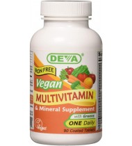 Deva Vegan Multivitamin and Mineral Supplement with Iron Free - 90 Tablets