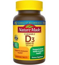Nature Made Vitamin D3 1000 IU (25mcg) Chewable Tablets, 120 Count