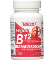 Deva Vegan Vitamins Sublingual B12 1000 mcg Tablets, 90 Count