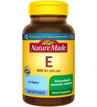 Nature Made Vitamin E 180 mg (400 IU) dl-Alpha Softgels, 180 Count