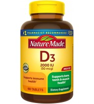 Nature Made Vitamin D3 2000 IU (50 mcg) Tablets, 400 Count