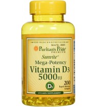 Vitamin D3 5,000 IU Bolsters Immunity, 200 Softgels