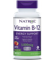 Natrol Vitamin B12 Fast Dissolve Tablets, Promotes Energy, 5,000mcg, 100 Count