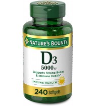 Vitamin D3 by Nature’s Bounty for Immune Support, 125 mcg (5000iu), 240 Softgels