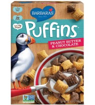 Barbara's Bakery Puffins, Peanut Butter & Chocolate (12x10.5 Oz)